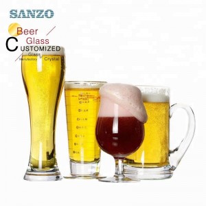 Sanzo Διαφημιστικό γυαλί μπύρας με λαβή Προσαρμοσμένο σφυρήλατο λογότυπο μπύρας μπορεί να γυαλί ποτήρι μπύρας Pepsi