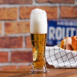 Sanzo 700ml γυάλινη μπύρα προσαρμοσμένη 16oz 2 διαφορετικά σχεδιαγράμματα γυαλιού μπύρας με επένδυση καλαθιού μπύρας